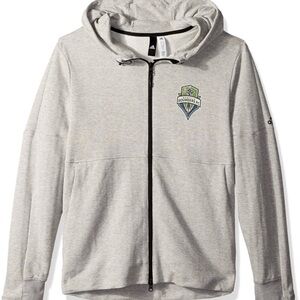 NWT Seattle Sounders FC Adidas Light Gray Hooded Sweatshirt